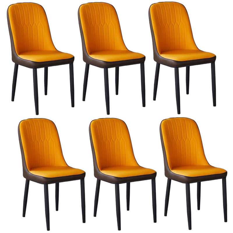 Glam Faux Leather Dining Chair Parsons Chair in Matte Finish for Office