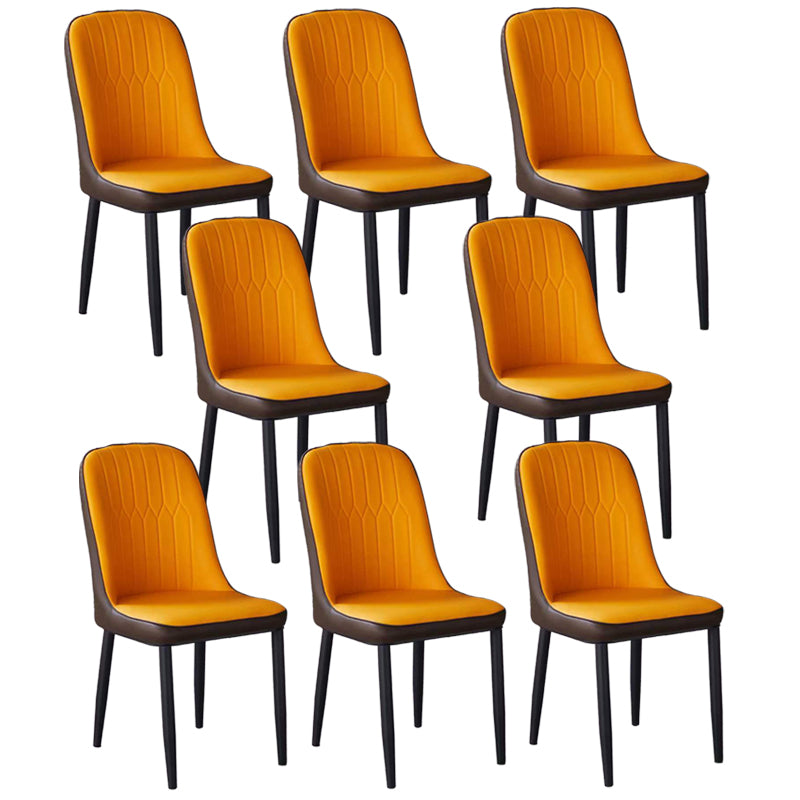 Glam Faux Leather Dining Chair Parsons Chair in Matte Finish for Office