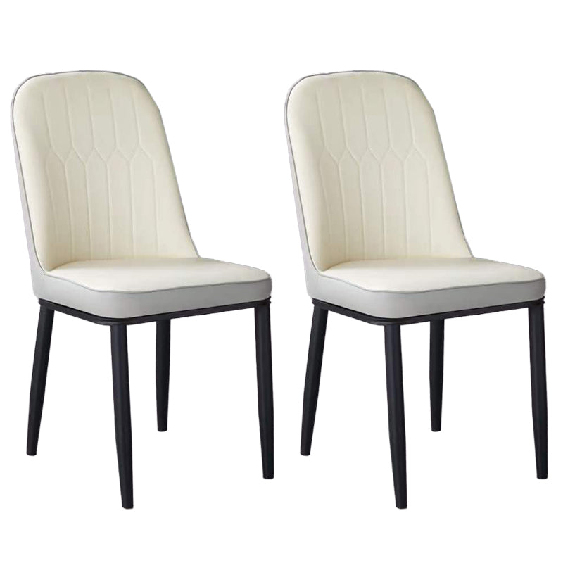 Glam Faux Leather Dining Chair Parsons Chair in Matte Finish for Office