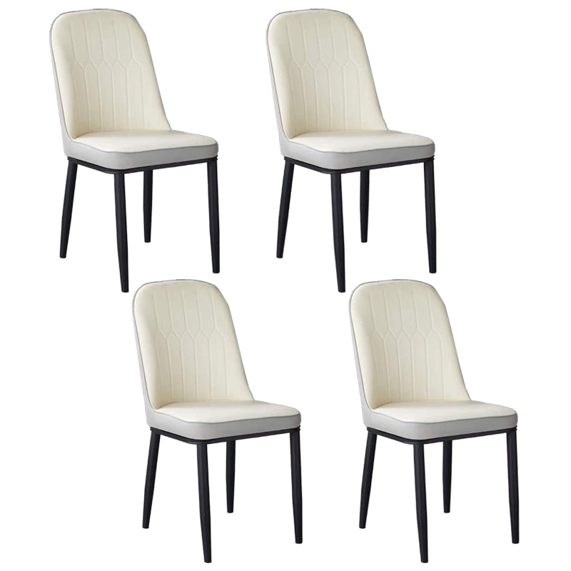 Glam Faux Leather Dining Chair Parsons Chair in Matte Finish for Office