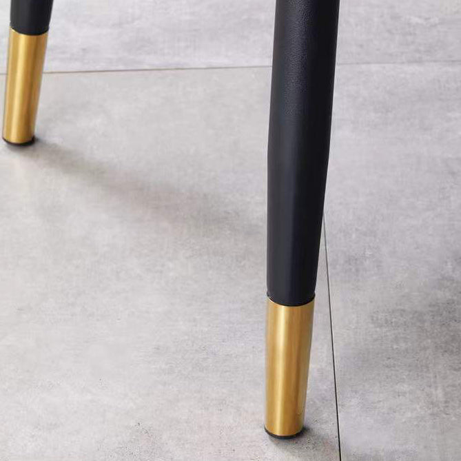 Glam Faux Leather Dining Chair Parsons Chair in Matte Finish for Office