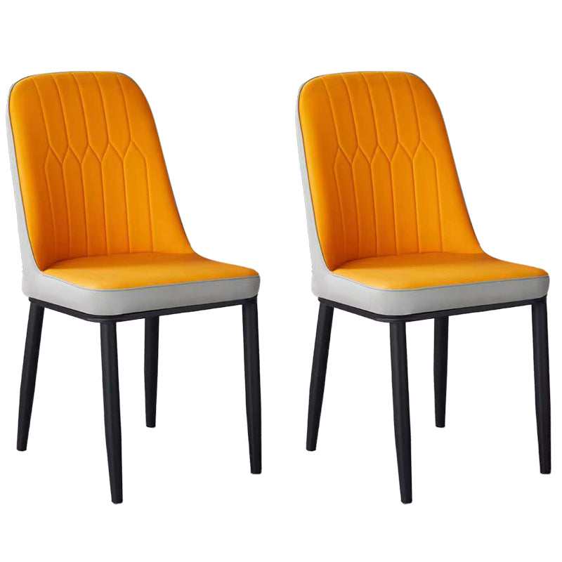 Glam Faux Leather Dining Chair Parsons Chair in Matte Finish for Office