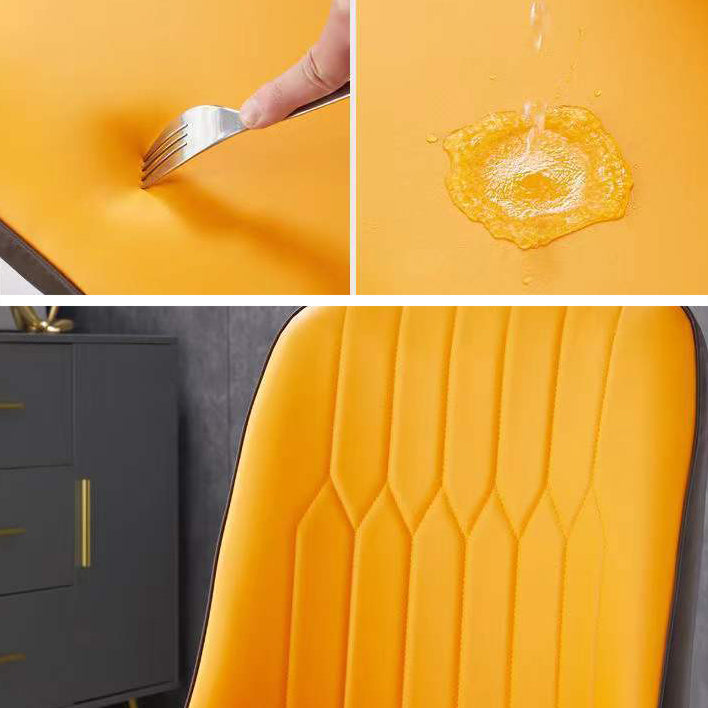 Glam Faux Leather Dining Chair Parsons Chair in Matte Finish for Office