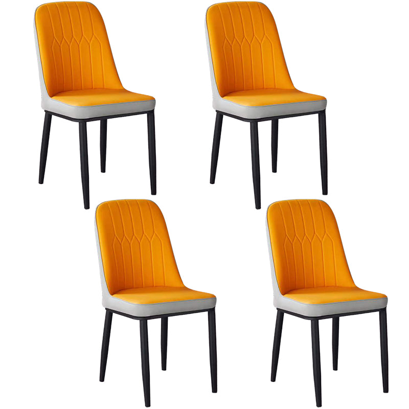 Glam Faux Leather Dining Chair Parsons Chair in Matte Finish for Office