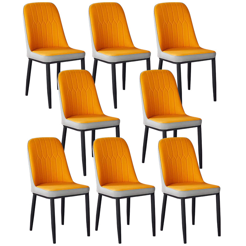 Glam Faux Leather Dining Chair Parsons Chair in Matte Finish for Office