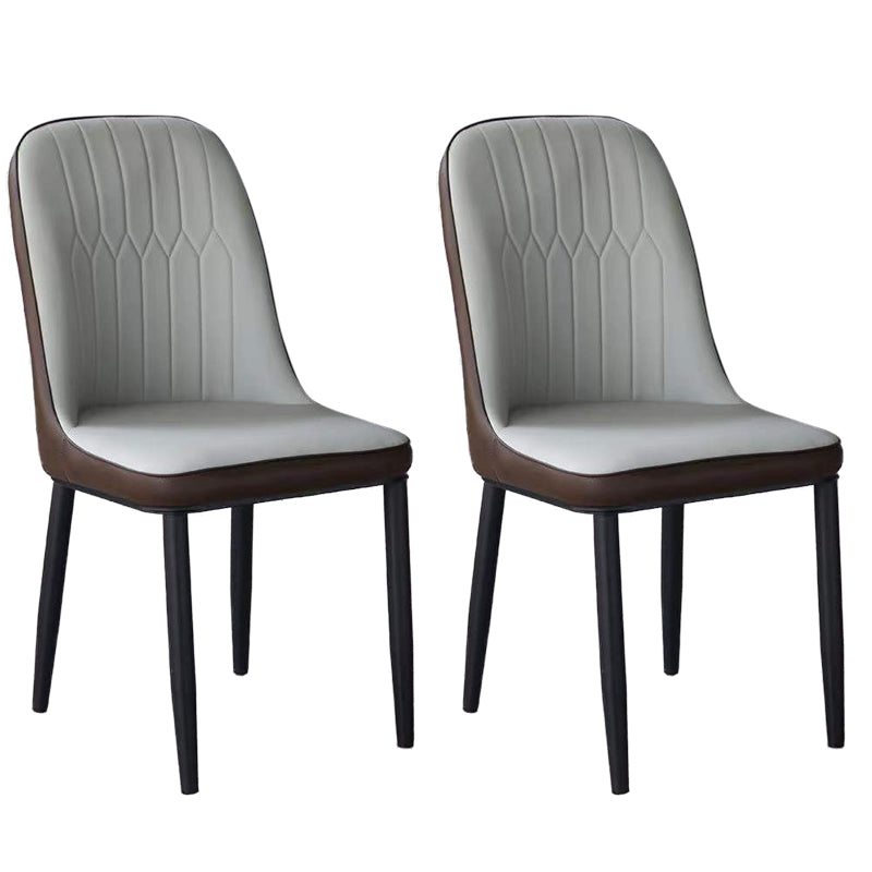 Glam Faux Leather Dining Chair Parsons Chair in Matte Finish for Office