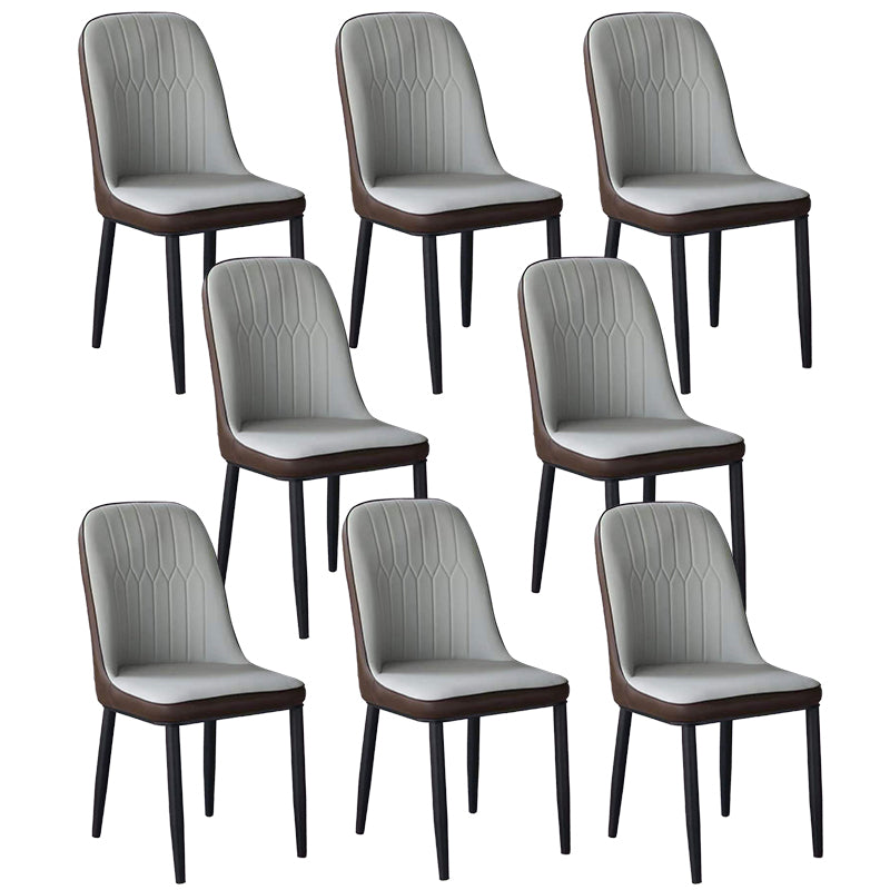 Glam Faux Leather Dining Chair Parsons Chair in Matte Finish for Office