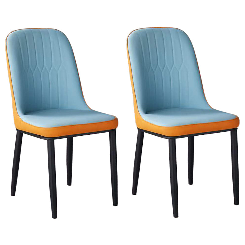 Glam Faux Leather Dining Chair Parsons Chair in Matte Finish for Office