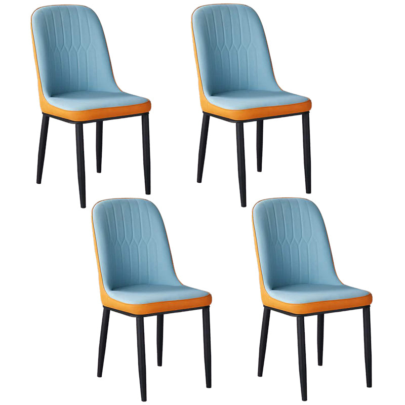 Glam Faux Leather Dining Chair Parsons Chair in Matte Finish for Office