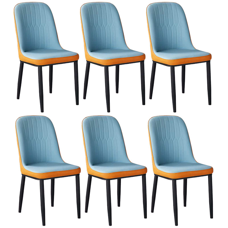 Glam Faux Leather Dining Chair Parsons Chair in Matte Finish for Office