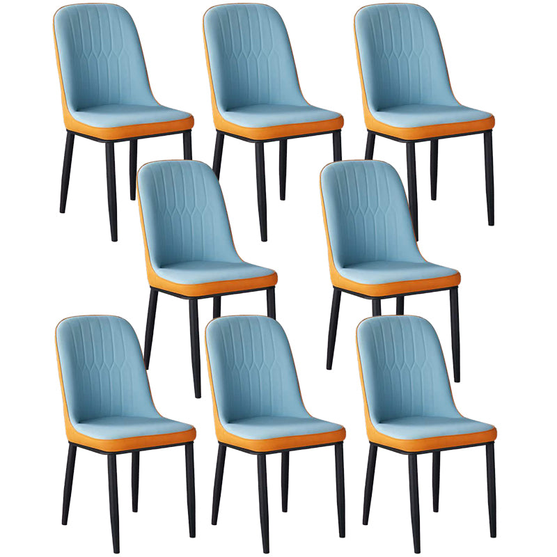 Glam Faux Leather Dining Chair Parsons Chair in Matte Finish for Office