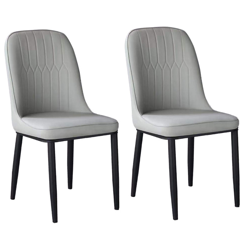 Glam Faux Leather Dining Chair Parsons Chair in Matte Finish for Office