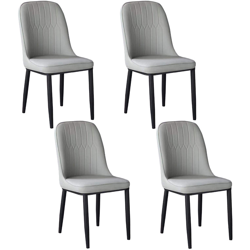 Glam Faux Leather Dining Chair Parsons Chair in Matte Finish for Office