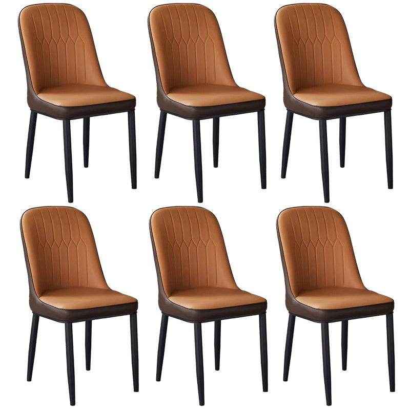 Glam Faux Leather Dining Chair Parsons Chair in Matte Finish for Office