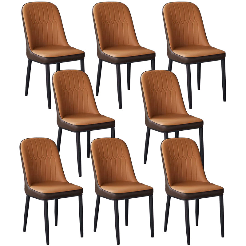 Glam Faux Leather Dining Chair Parsons Chair in Matte Finish for Office