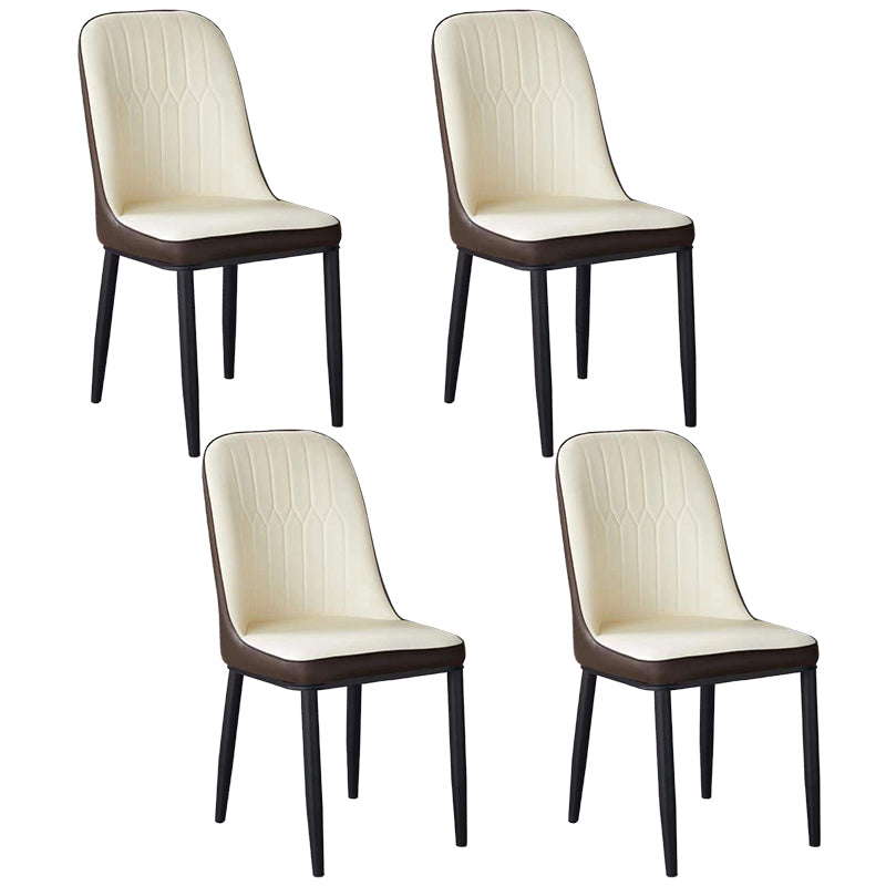 Glam Faux Leather Dining Chair Parsons Chair in Matte Finish for Office