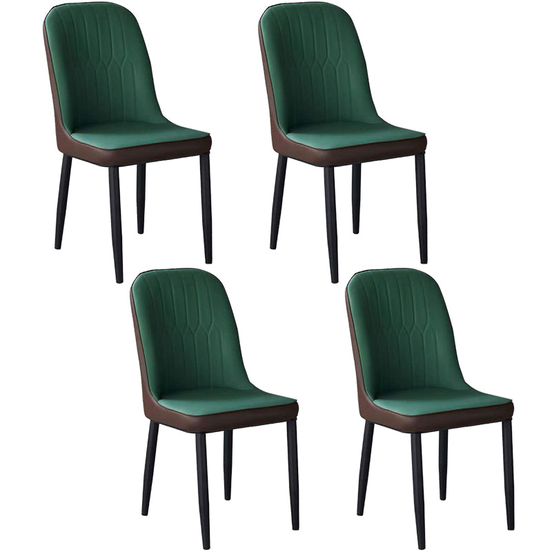 Glam Faux Leather Dining Chair Parsons Chair in Matte Finish for Office