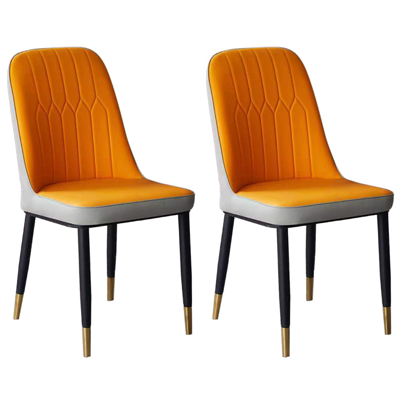 Glam Faux Leather Dining Chair Parsons Chair in Matte Finish for Office