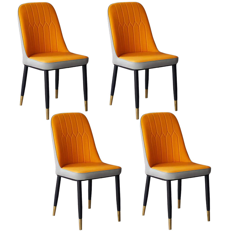 Glam Faux Leather Dining Chair Parsons Chair in Matte Finish for Office