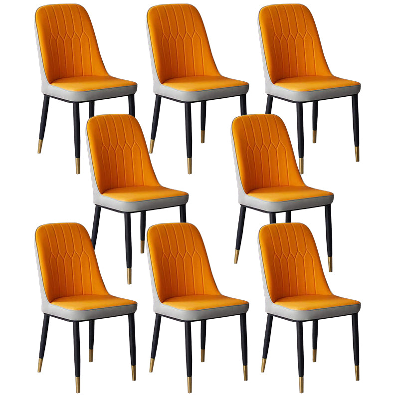 Glam Faux Leather Dining Chair Parsons Chair in Matte Finish for Office