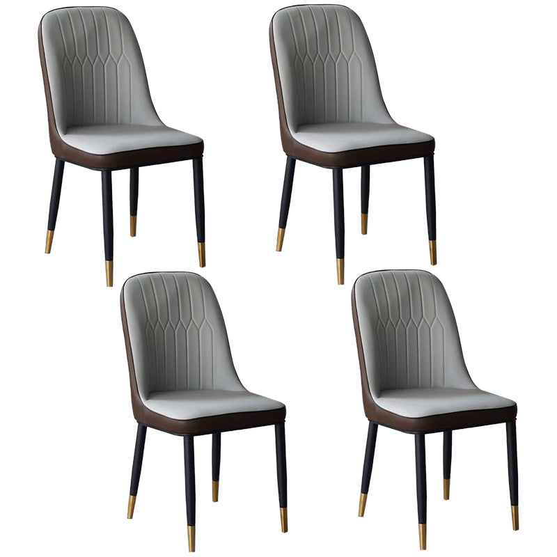 Glam Faux Leather Dining Chair Parsons Chair in Matte Finish for Office