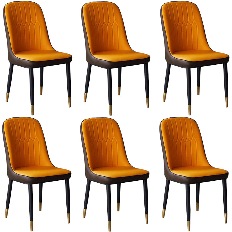 Glam Faux Leather Dining Chair Parsons Chair in Matte Finish for Office