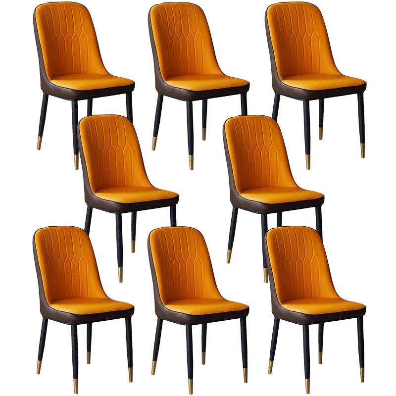 Glam Faux Leather Dining Chair Parsons Chair in Matte Finish for Office