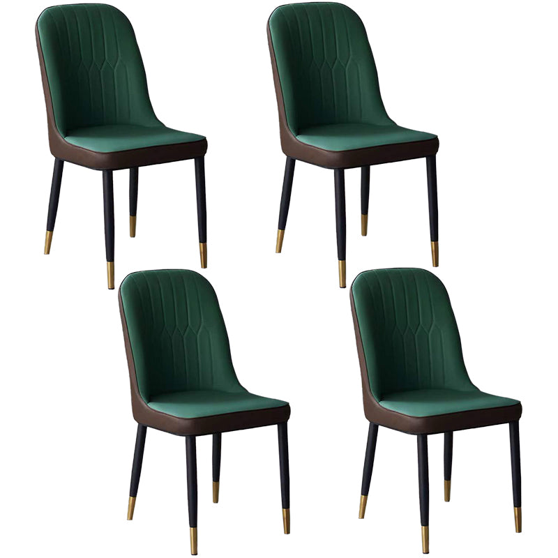 Glam Faux Leather Dining Chair Parsons Chair in Matte Finish for Office