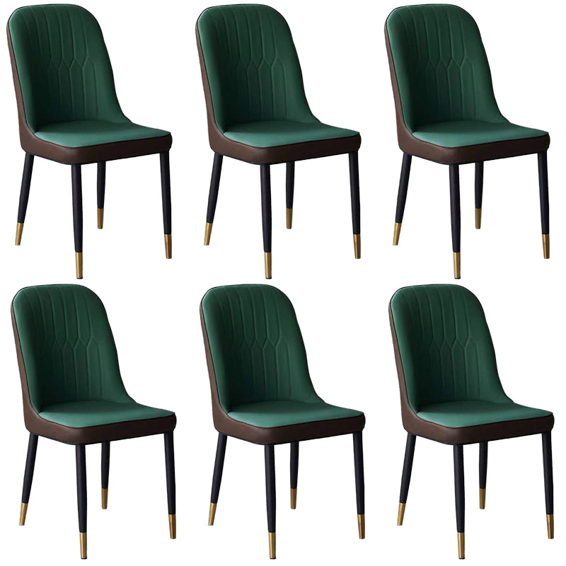 Glam Faux Leather Dining Chair Parsons Chair in Matte Finish for Office