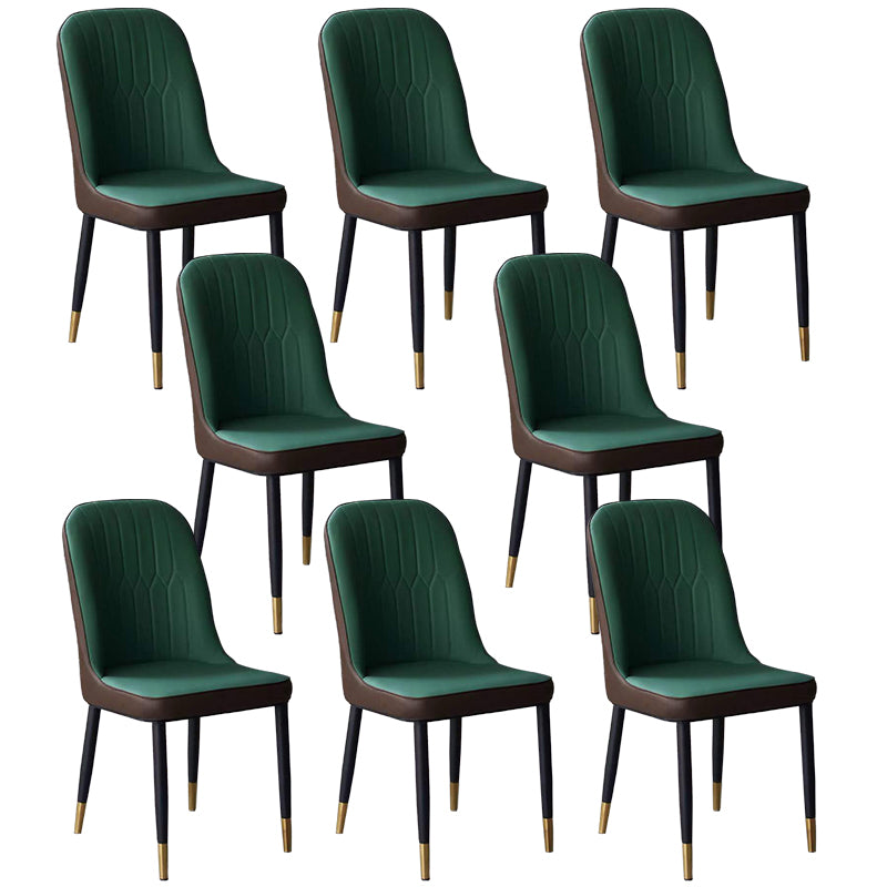 Glam Faux Leather Dining Chair Parsons Chair in Matte Finish for Office