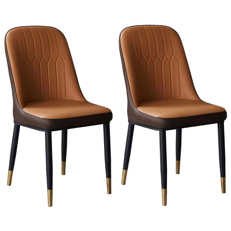 Glam Faux Leather Dining Chair Parsons Chair in Matte Finish for Office