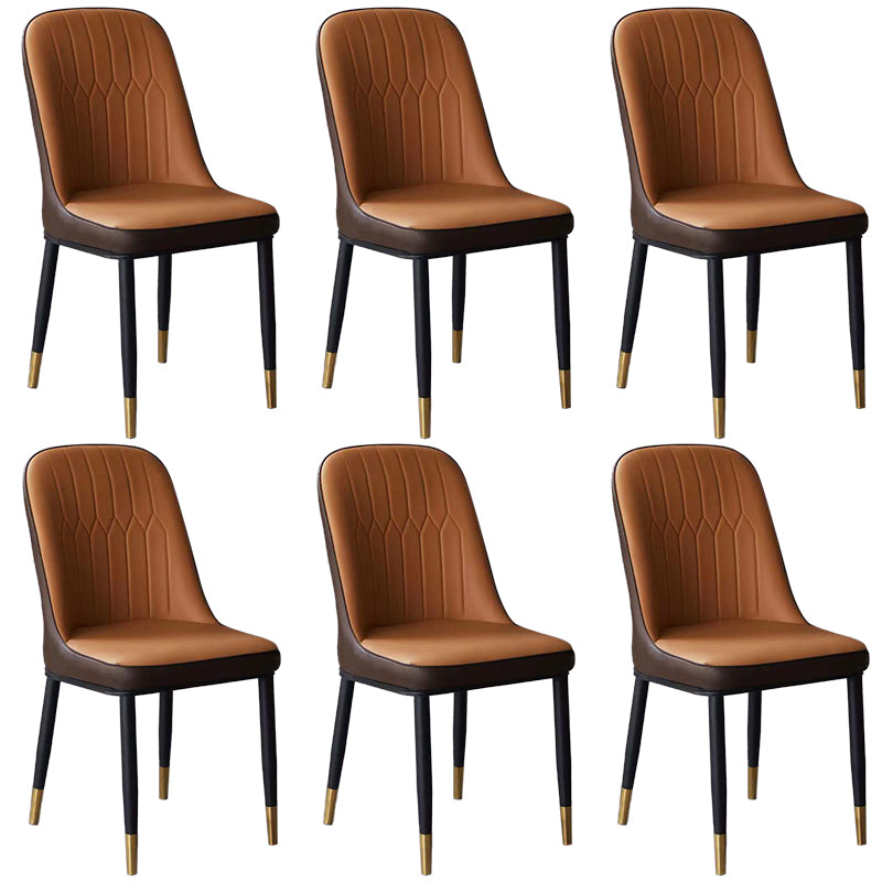 Glam Faux Leather Dining Chair Parsons Chair in Matte Finish for Office