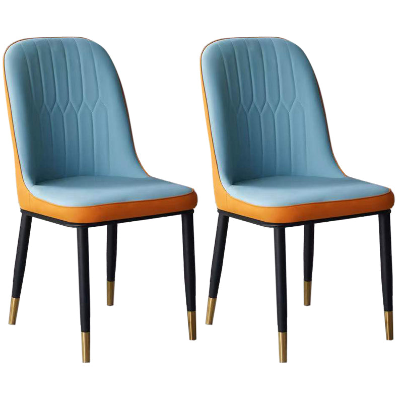 Glam Faux Leather Dining Chair Parsons Chair in Matte Finish for Office