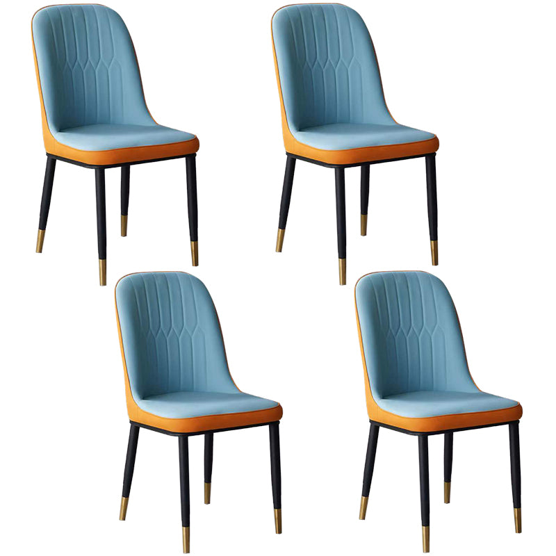 Glam Faux Leather Dining Chair Parsons Chair in Matte Finish for Office