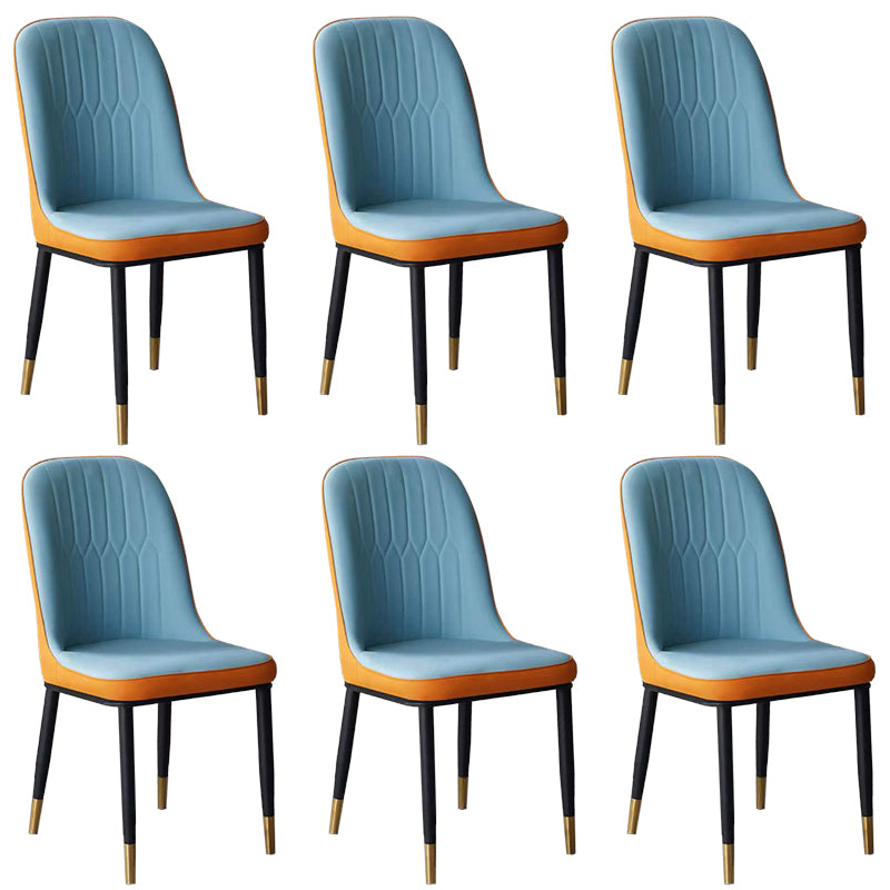 Glam Faux Leather Dining Chair Parsons Chair in Matte Finish for Office