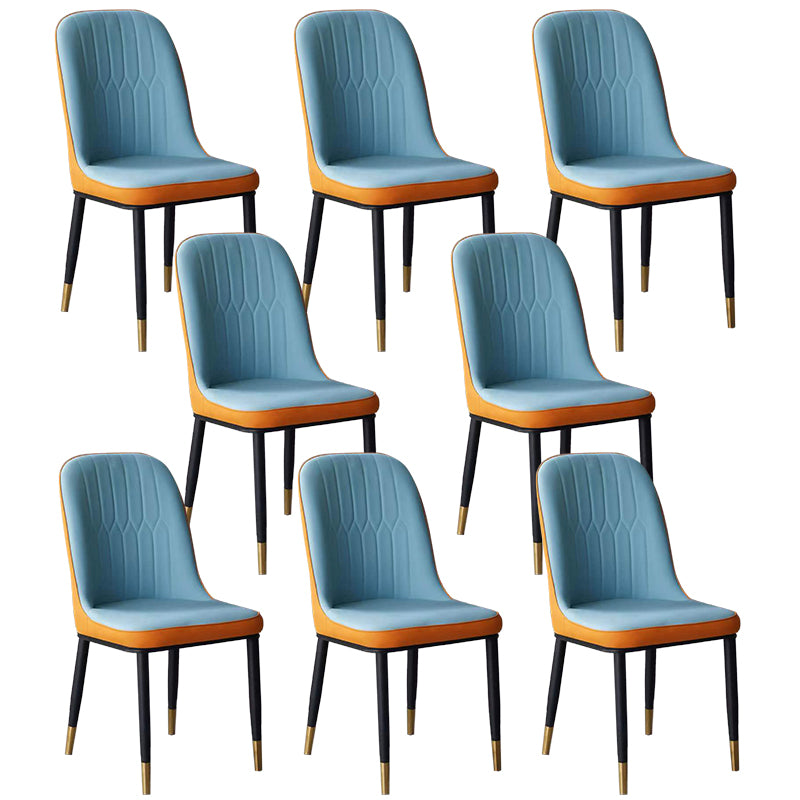 Glam Faux Leather Dining Chair Parsons Chair in Matte Finish for Office