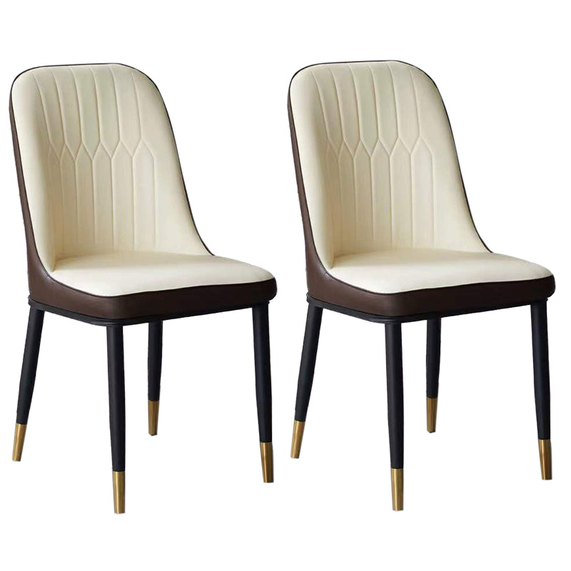 Glam Faux Leather Dining Chair Parsons Chair in Matte Finish for Office