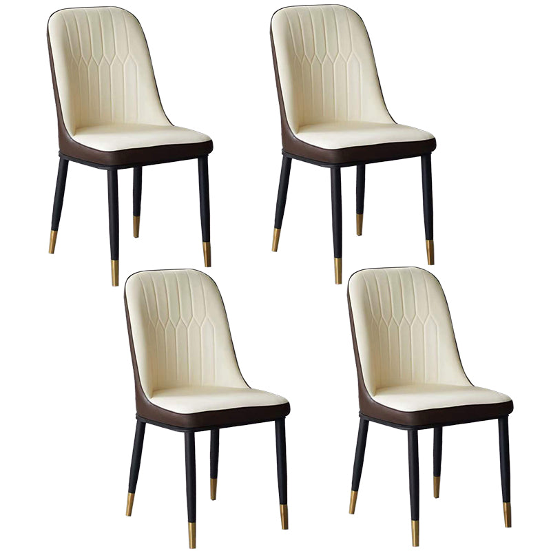 Glam Faux Leather Dining Chair Parsons Chair in Matte Finish for Office