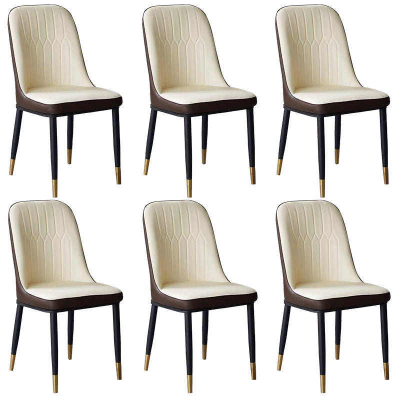 Glam Faux Leather Dining Chair Parsons Chair in Matte Finish for Office