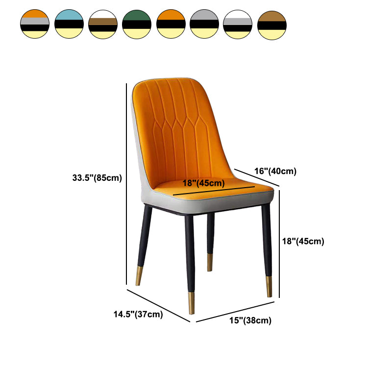 Glam Faux Leather Dining Chair Parsons Chair in Matte Finish for Office