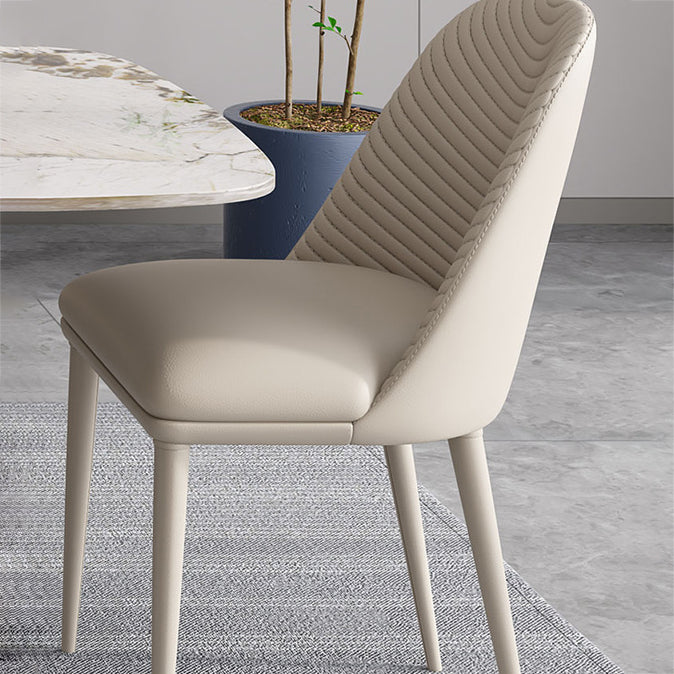 Contemporary Faux Leather Dining Chair Parsons Chair in Matte Finish for Kitchen