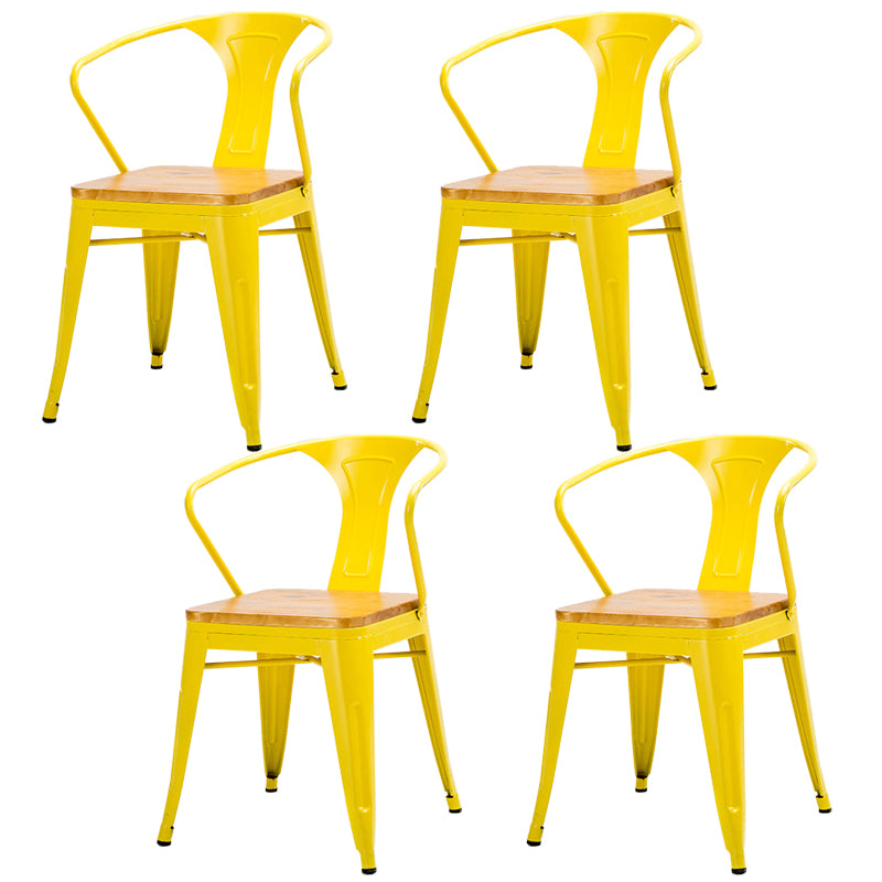 Industrial Metal Dining Chair Open Back Dining Side Furniture in Matte Finish for Indoor
