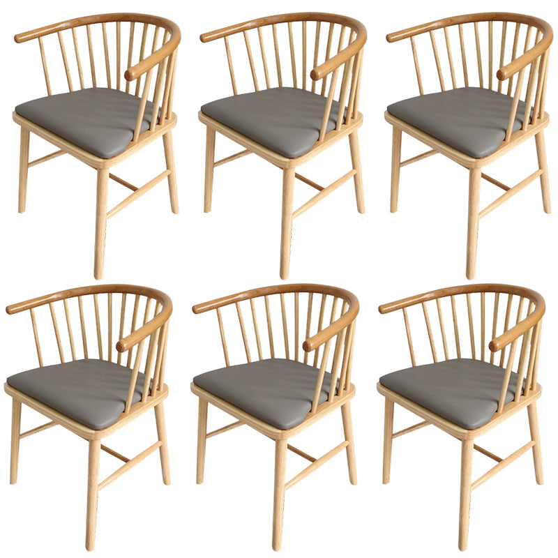 Modern Wood Dining Chair Slat Back Side Chair in Matte Finish for Home
