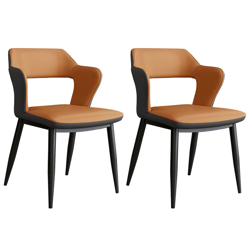 Contemporary Linen Dining Chair Open Back Dining Side Furniture in Matte Finish for Home