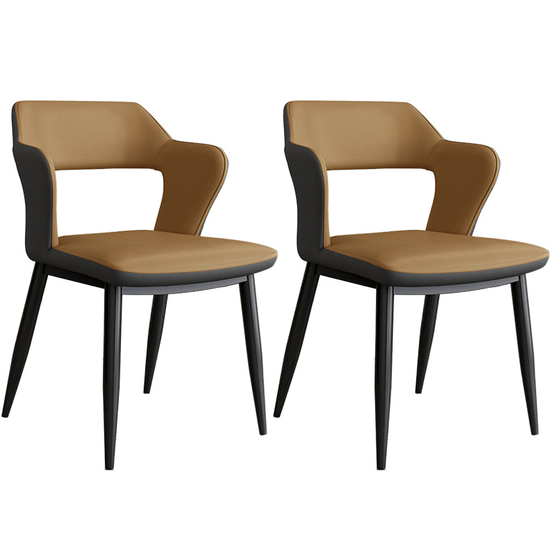 Contemporary Linen Dining Chair Open Back Dining Side Furniture in Matte Finish for Home