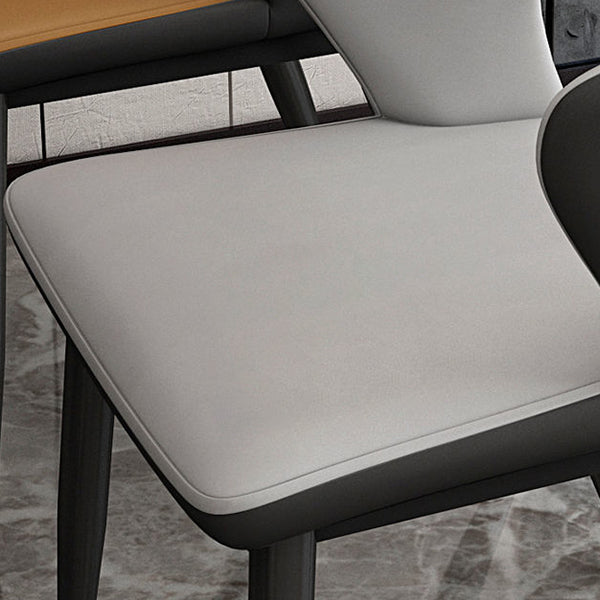Contemporary Linen Dining Chair Open Back Dining Side Furniture in Matte Finish for Home