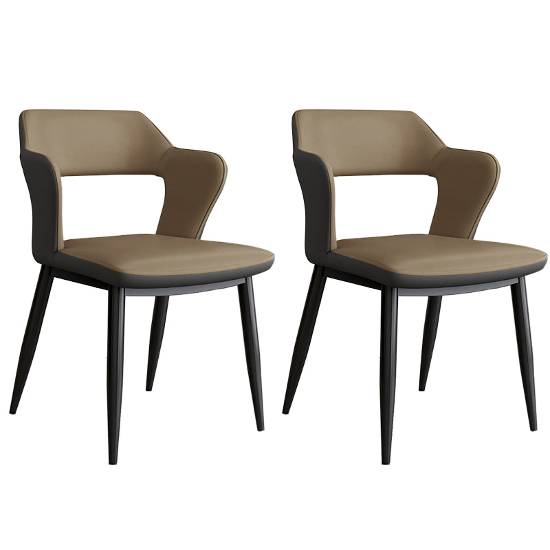 Contemporary Linen Dining Chair Open Back Dining Side Furniture in Matte Finish for Home