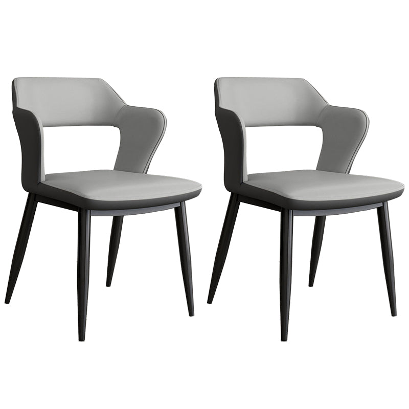 Contemporary Linen Dining Chair Open Back Dining Side Furniture in Matte Finish for Home