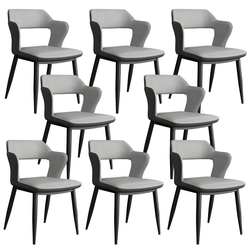 Contemporary Linen Dining Chair Open Back Dining Side Furniture in Matte Finish for Home