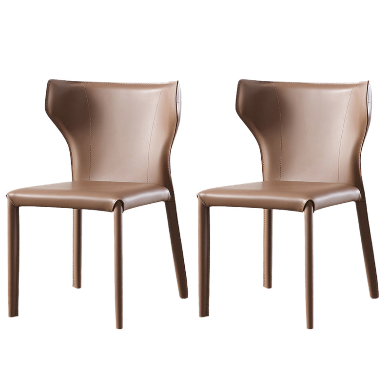 Modern Leather Dining Side Chairs Wingback Side Chair for Restaurant Use